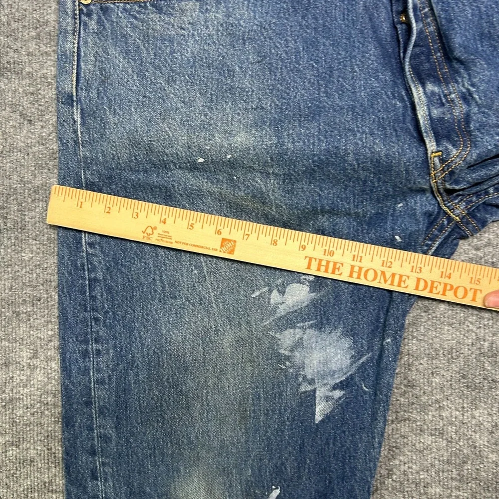 Levi's 501 Original Straight Fit Jeans Mens 40X30 Blue Denim Button Fly - Stains